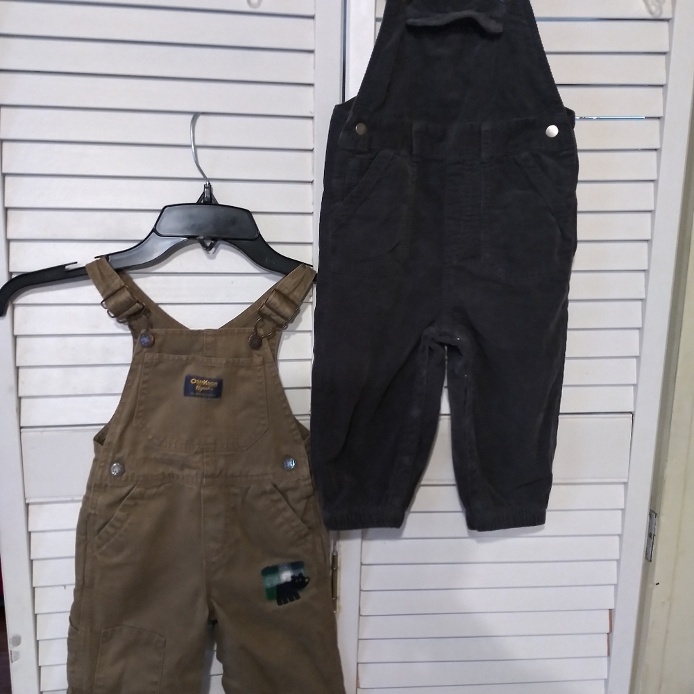 2 baby boy overalls